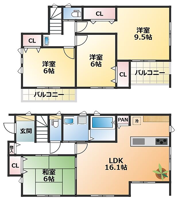 全室南向きで陽当たりの良い間取りです