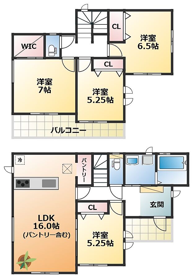 全室南向きで陽当たりの良い間取りです