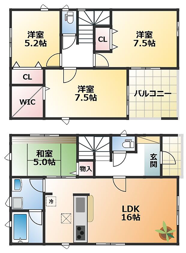 南向きで陽当たりの良い間取りです