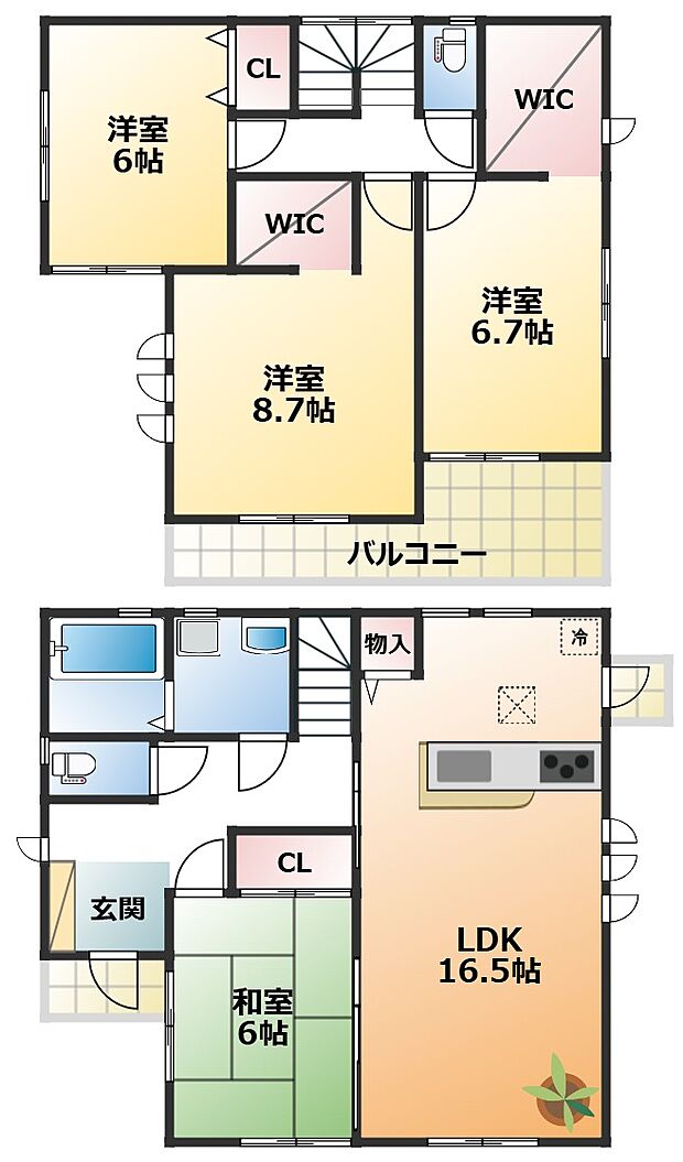 全室南向きで陽当たりの良い間取りです