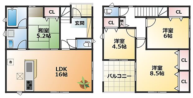 南向きで陽当たりの良い間取りです