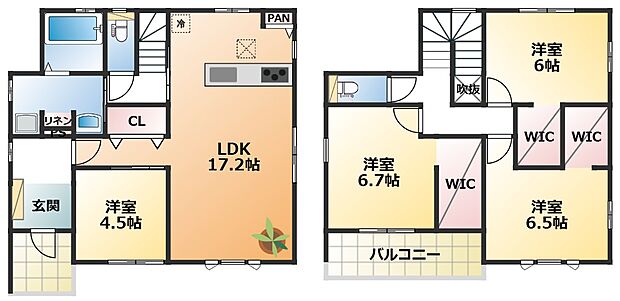 南向きで陽当たりの良い間取りです