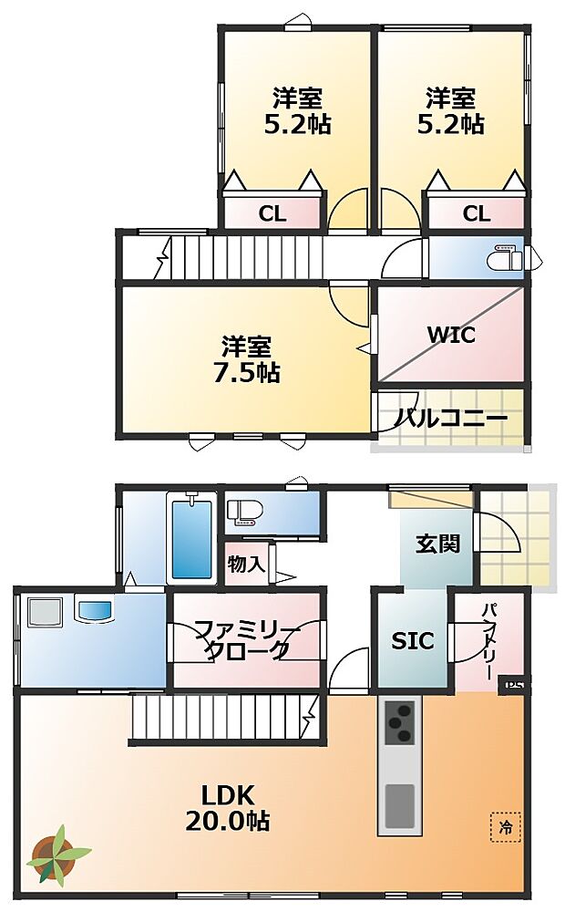 南向きで陽当たりの良い間取りです