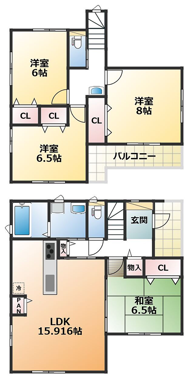 南向きで陽当たりの良い間取りです