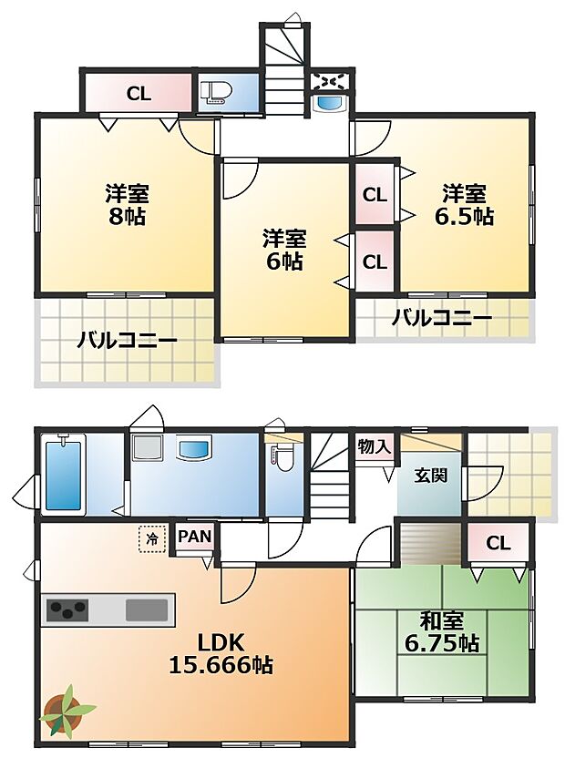 全室南向きで陽当たりの良い間取りです