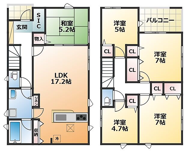 【5LDK】【土地+建物+外構】すべてコミ♪頭金なしでご購入可能♪ マイカーやショッピングローンも「おまとめローン」がご利用できます。 毎月の支出がぐっと抑えられ、子育てや貯金、日々のお買い物に余裕が持てます。