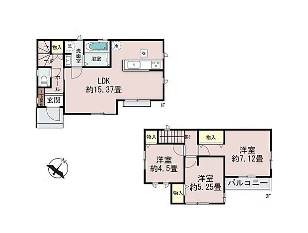 全居室収納付きで便利です。