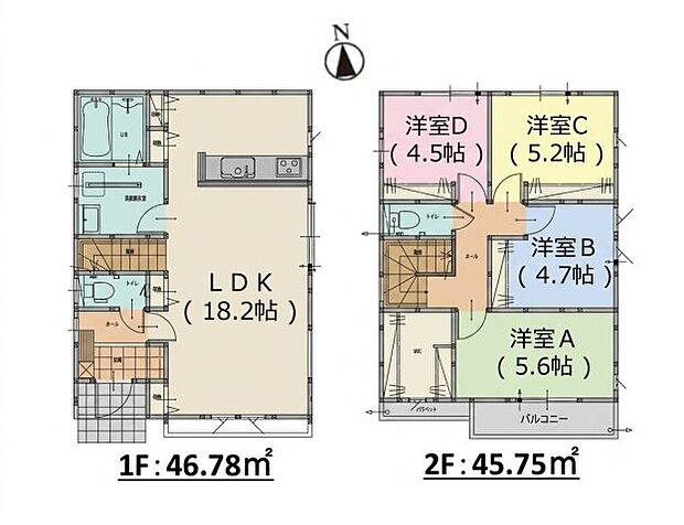 全居室収納付きで便利です。