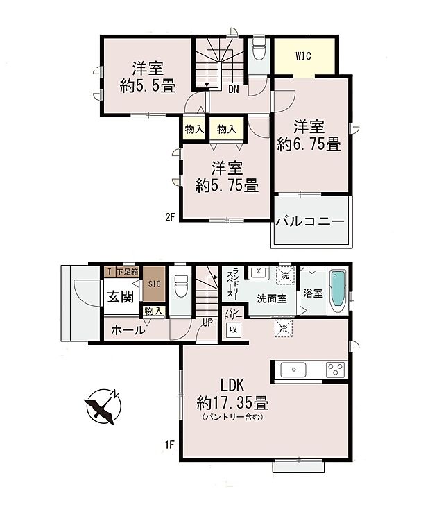 全居室収納付きで便利です。