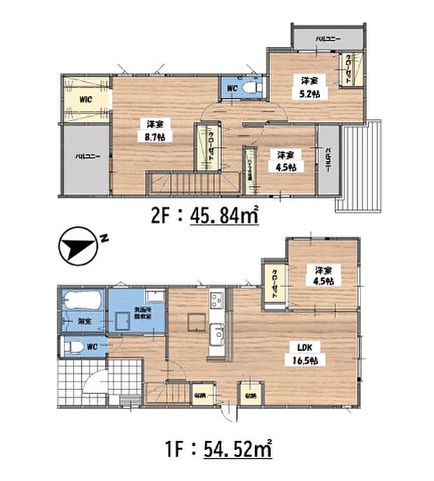 全居室収納付きで便利です。