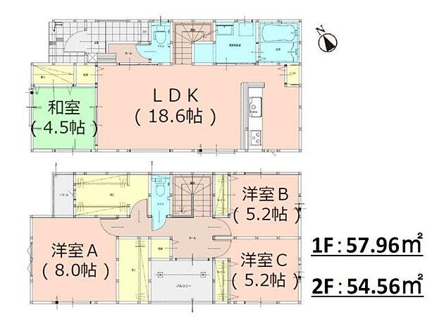 全居室収納付きで便利です。