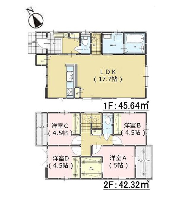 全居室収納付きで便利です。