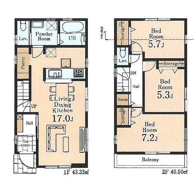 4690万円、3LDK、土地面積84.01m2、建物面積83.83m2 17.0帖の広々LDKは家族の会話が弾む対面キッチン。お子様の成長に合わせた3つのベッドルームで、理想の毎日を。