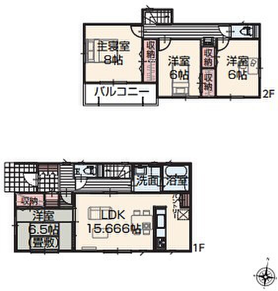 南向きで日当たり良好な間取りです