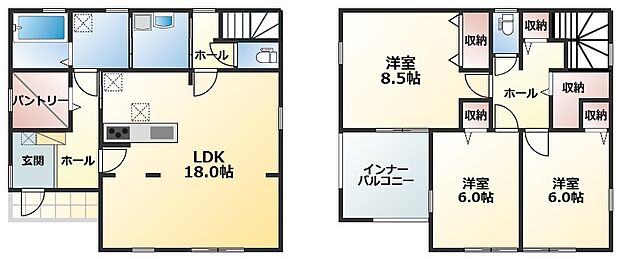 南向きで明るい室内が特徴