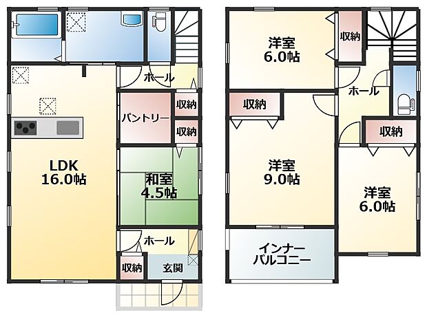 南向きで明るい室内が特徴