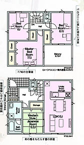 新築4LDKが2,380万円～2,680万円で販売中！家族の暮らしにゆとりをもたらす、開放感のあるルーフバルコニーを備えた住まいです。休日には家族で食事を楽しんだり、洗濯物を干したりと、多目的に活用できます。駐車場は2台分を確保しており、ご夫婦それぞれのお車をお持ちのご家庭にもおすすめ。使いやすい4LDKの間取りで、家族それぞれのプライベート空間もしっかり確保できます。新築ならではの快適な設備と住み心地をぜひ現地でご確認ください。 