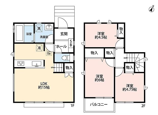 (A号棟)、3LDK、土地面積122.66m2、建物面積72.45m2