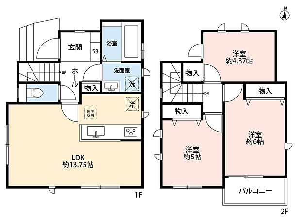 (A号棟)、3LDK、土地面積87.91m2、建物面積69.76m2