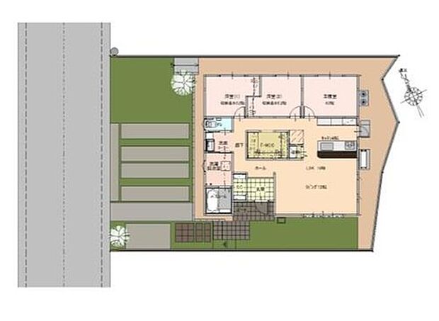 3LDK、土地面積231.1m2、建物面積88.6m2 ゆとりある敷地に佇む平屋住宅♪カースペースもしっかり確保され、車を複数台お持ちのご家庭にも嬉しい住まいです^^