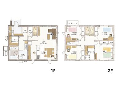 【収納充実】1階・2階の両方にウォークインクローゼットを用意！
また2階の居室は4部屋あるため、お子様が多いご家庭や趣味部屋が欲しい方におすすめです。 