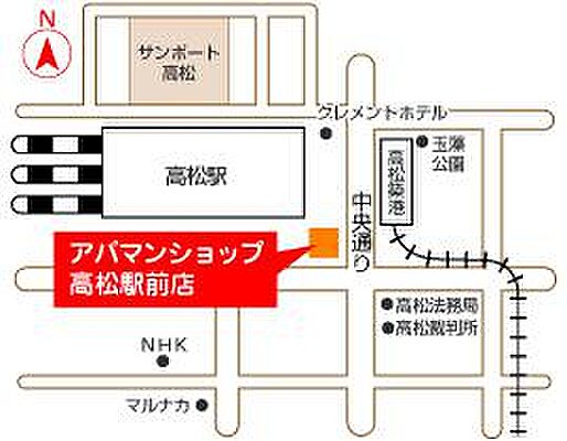 アパマンショップ高松駅前店 株式会社グローバルセンターの周辺地図