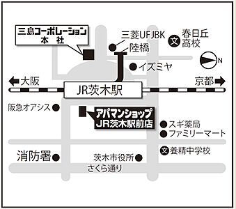 アパマンショップJR茨木駅前店 株式会社三島コーポレーションの周辺地図