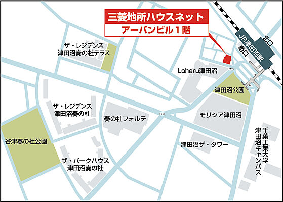 三菱地所ハウスネット株式会社 津田沼営業所の周辺地図