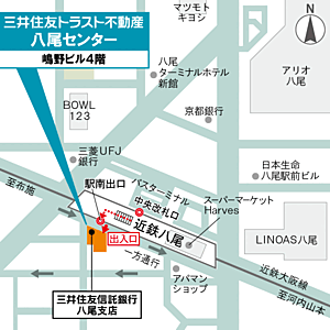 三井住友トラスト不動産株式会社 八尾センターの周辺地図