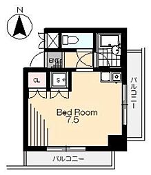ビルズMB ワンルームの間取図画像