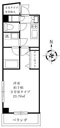 ウィステリア高田馬場 1Kの間取図画像