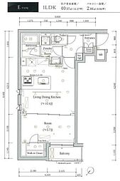 スカイコートルアナ文京本駒込 1LDKの間取図画像