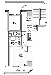 ＬＵＮＩＱ高島平 4階1Kの間取り