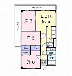 レフィナード吹上 4階3LDKの間取り