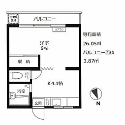 コーポガーデン 1Kの間取図画像