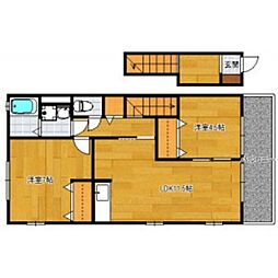 fourSeasons香椎D 2LDKの間取図画像