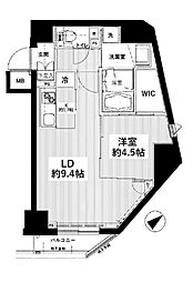 ハーモニーレジデンス上野の杜 1LDKの間取図画像