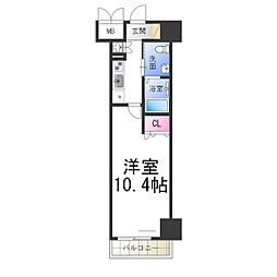 フェニックスレジデンス堺東 6階1Kの間取り