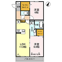 キャンベル 2LDKの間取図画像