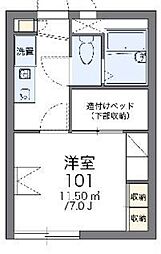 レオパレスF・シエル 1Kの間取図画像