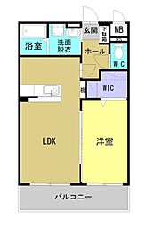 大分市大字三芳マンション 1LDKの間取図画像