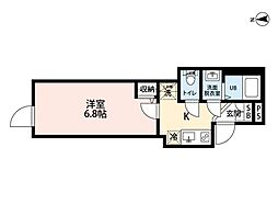 The Machiya Court 3階1Kの間取り