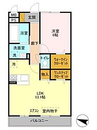 ラロジュマンシャンティ 1LDKの間取図画像