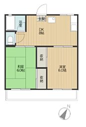 メゾンドール西原 2DKの間取図画像