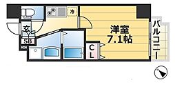 JR山陽新幹線 新神戸駅 徒歩4分の賃貸マンション 5階1Kの間取り