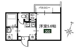 京王相模原線 京王堀之内駅 徒歩12分の賃貸アパート 3階1Kの間取り