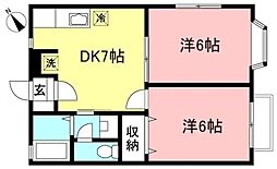 エクレール清和 2DKの間取図画像
