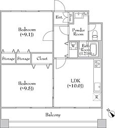 ＴｒａＶａｌｏｒｅ淵野辺 4階2LDKの間取り
