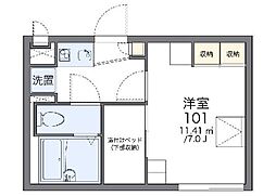 レオパレス翼2 1Kの間取図画像