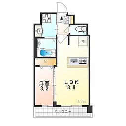 プレサンスTHEKYOTO粋都 1LDKの間取図画像